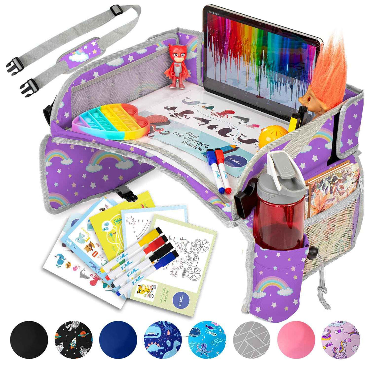 Kids Travel Tray for Car (Rainbow)