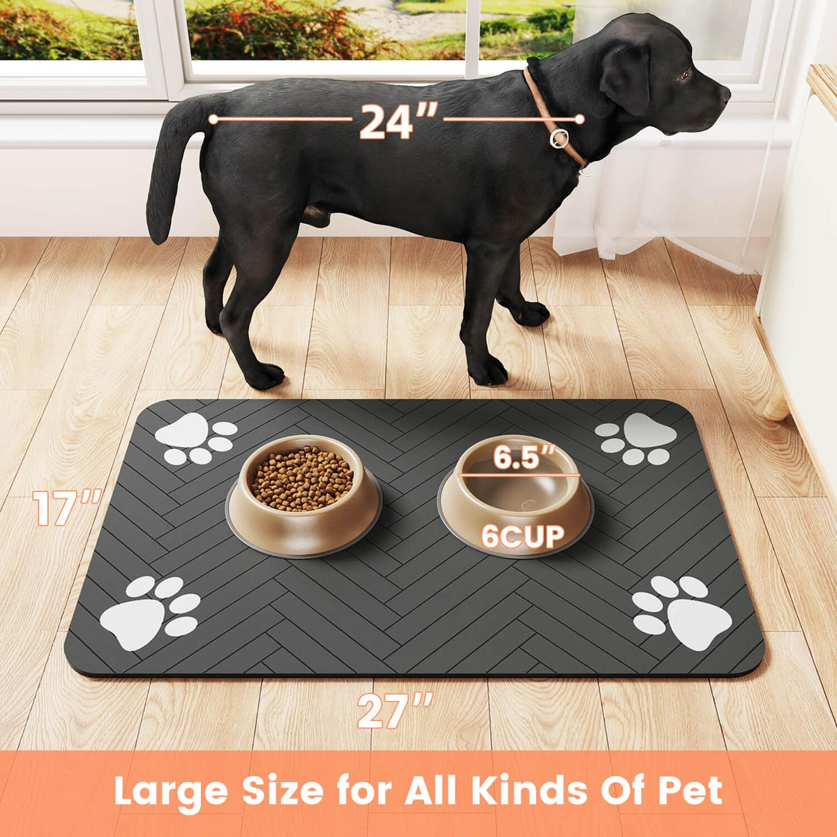 Pet Feeding Mat (Coffee / 32"L x 22"W)