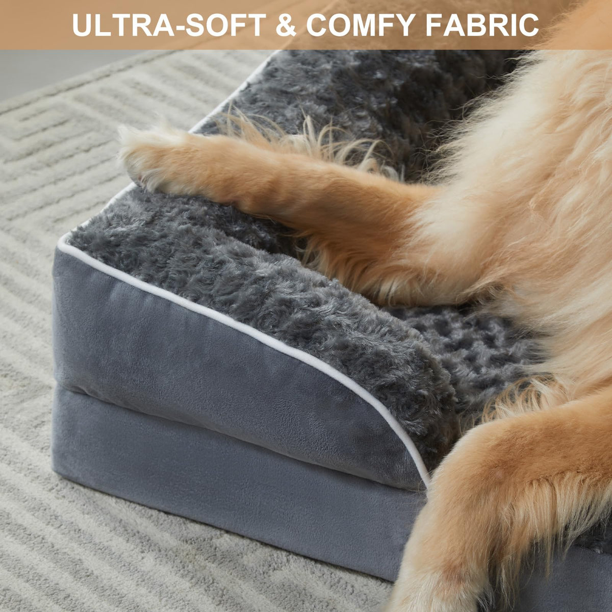 Orthopedic Washable XXL Dog Bed for Senior Dog Cozy Sleep (54.0"l X 36.0"w X 7.0"th / Dark Grey)