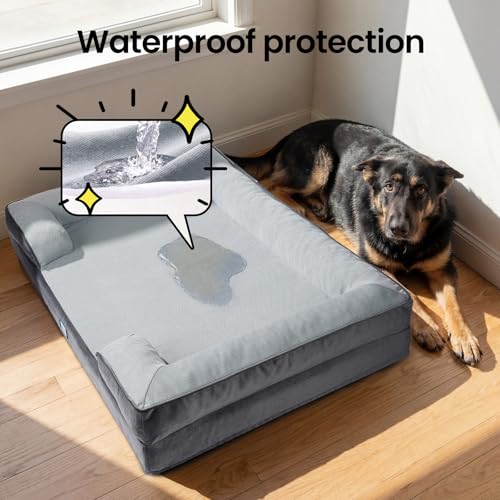 Orthopedic Cooling Dog Bed Couch (44" x 29" x 7" C / 01-Gray)