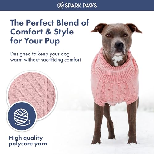 Knit Dog Sweater (Pink Cableknit / X-Large)