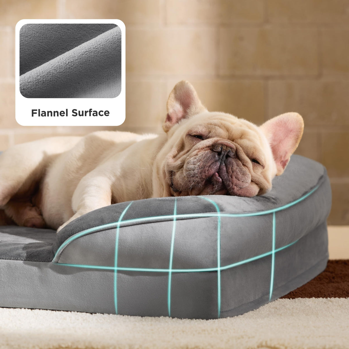 Orthopedic Dog Bed Medium Size Dogs (Pink / 28"l X 23"w X 6.5"th)