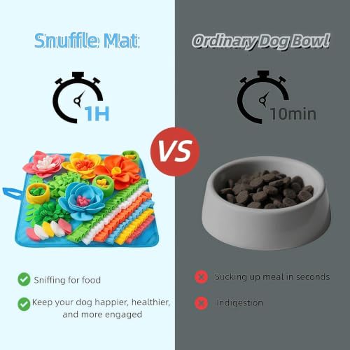 15.4" Snuffle Mat for Small Dogs Cats (15.4"L x 15.4"W / blue)