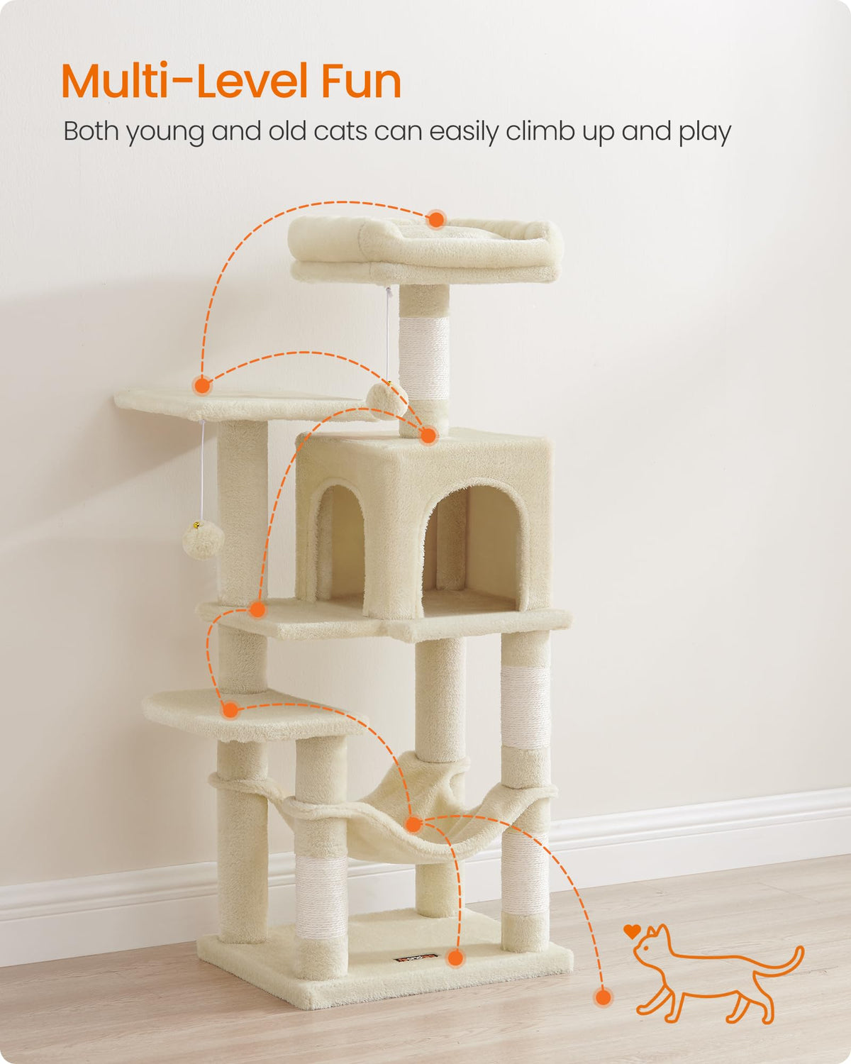 Cat Tree 44.1 (44.1 Inches / Beige)