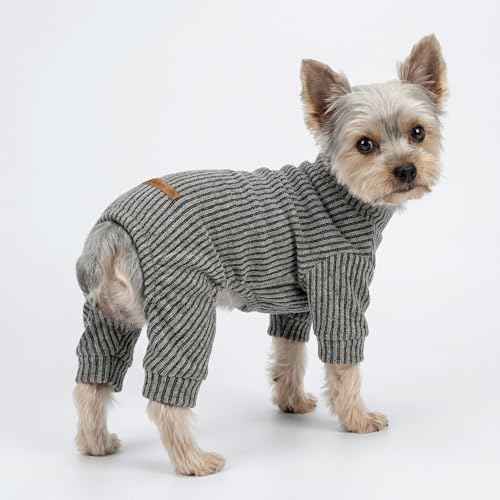 Mock Neck Knitted Dog Pajamas (XX-Large / Grey)