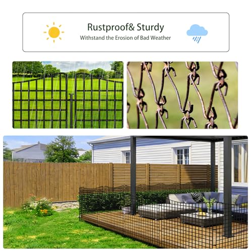 10 Panels No Dig Decorative Garden (Black / 10 Panels-36in(H)x25.2ft(L)-Concave)