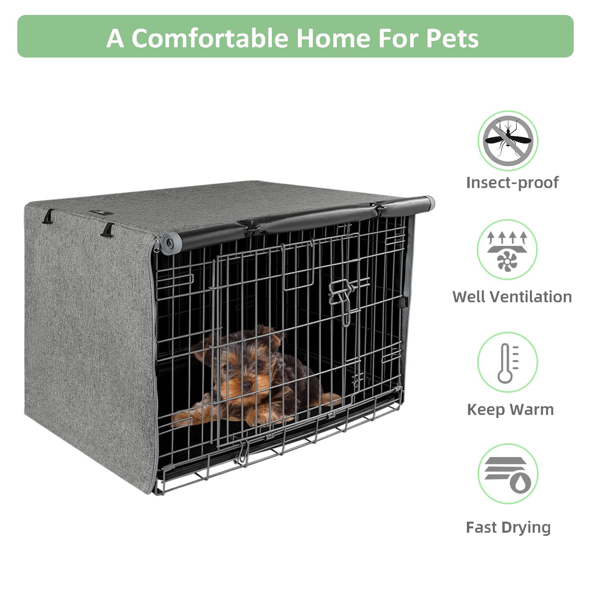 Dog Crate Cover Waterproof Kennel Cover (24.0"L x 18.0"W x 20.0"H / GREY)