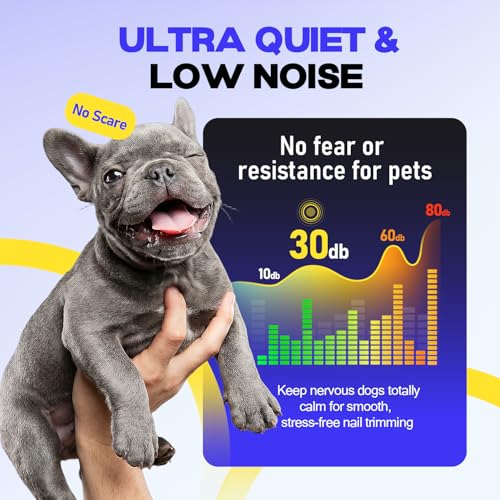 Whisper Quiet Dog Nail Grinder 50% More Powerful for Sensitive Dogs Cats