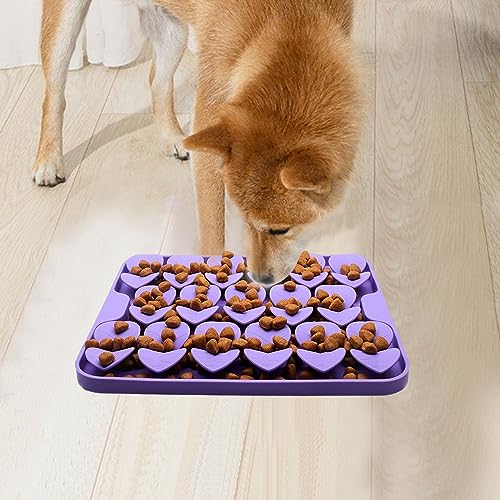Small Silicone Snuffle Mat for Small Dogs Puppy Cat Slow Down Eating (Purple-S (8.1x7.5in))