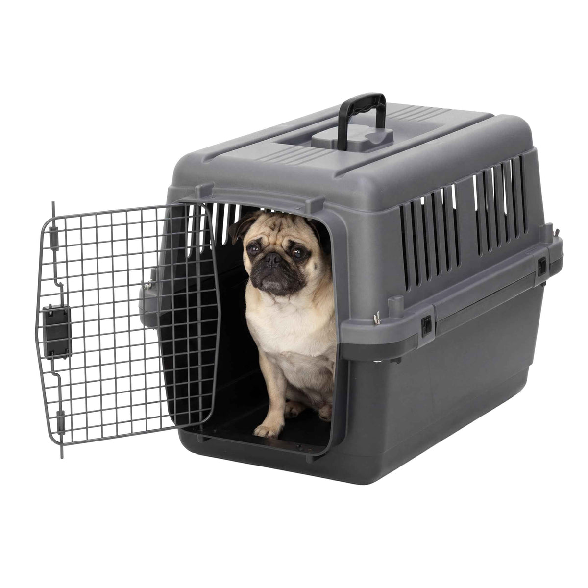 SportPet Airline Compliant Small 24" Travel Dog Kennel (Dark Gray)