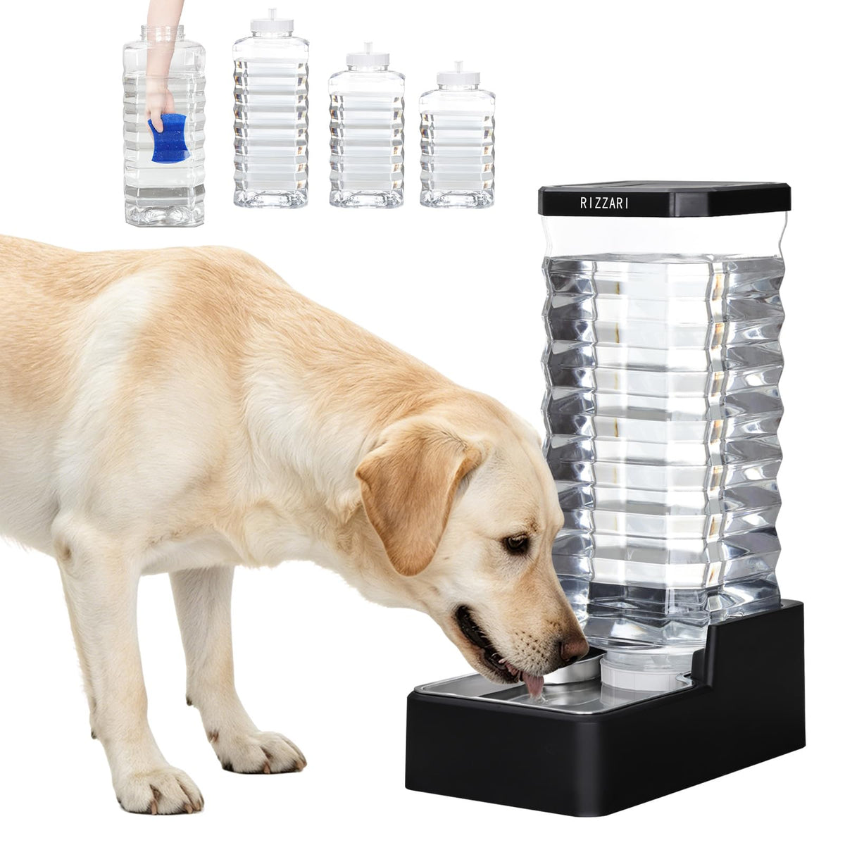 Stainless Steel Pet Water Feeder (Black / 12L)