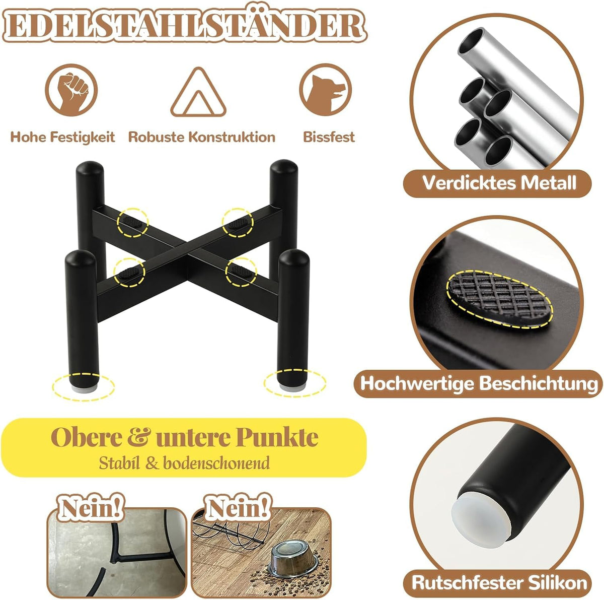 Elevated Slow Feeder Cat Bowl (White + Metal Stand / 9"H)