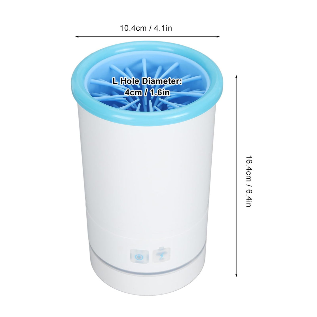 Electric Dog Washer USB Charging Auto Pet Foot Cleaner (L / White Blue)