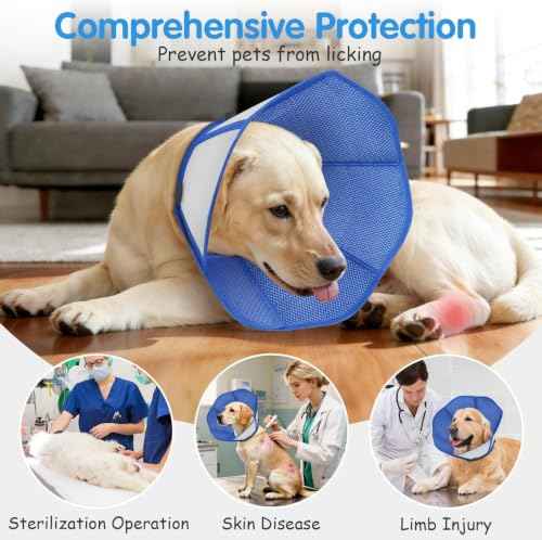 Upraded Dog Cone Collar (L(Girth:16.1-18.5in, Depth:11.4in))