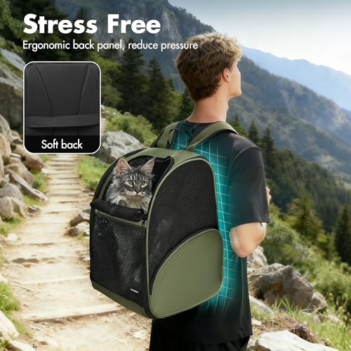 Pet Backpack Carrier (DarkGreen / X-Large)