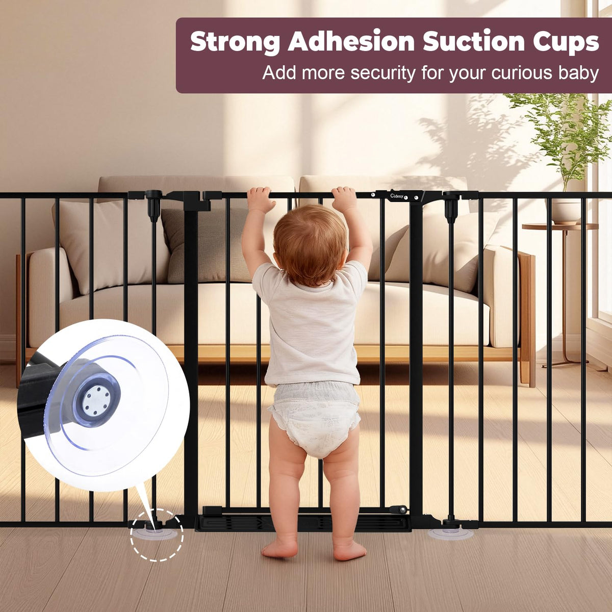 190" Extra Wide Baby Gate Playpen (Black / 190" Wide)