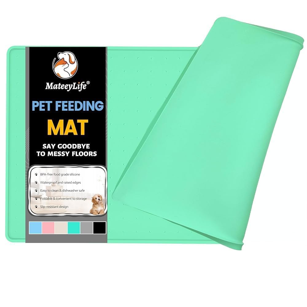 Dog & Cat Food Mat (Green / 24"L x 16"W)