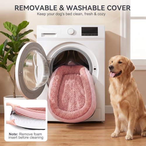 Orthopedic Dog Bed for Extra Large Dogs (Pink / 48"l X 35"w X 7.5"th)
