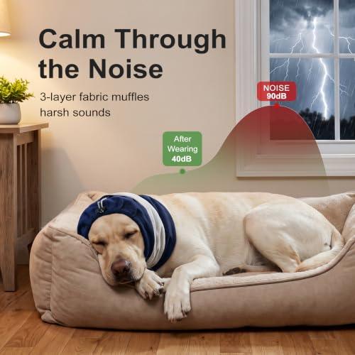Dog Calming Hoodie for Anxiety Relief (Dark BLue / Medium)