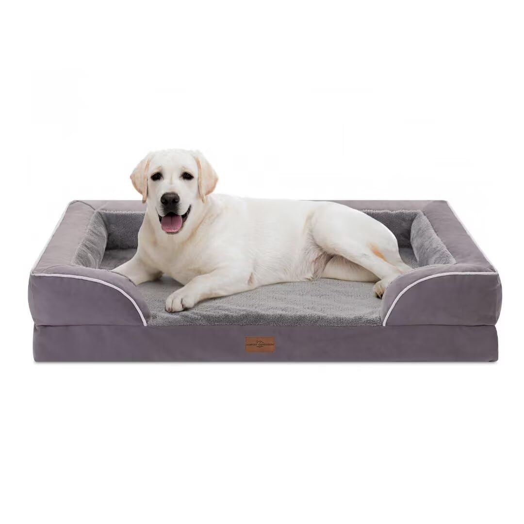 Waterproof Orthopedic Dog Beds for Extra Large Dog (45.0"L x 35.0"W x 8.5"Th / Purple)