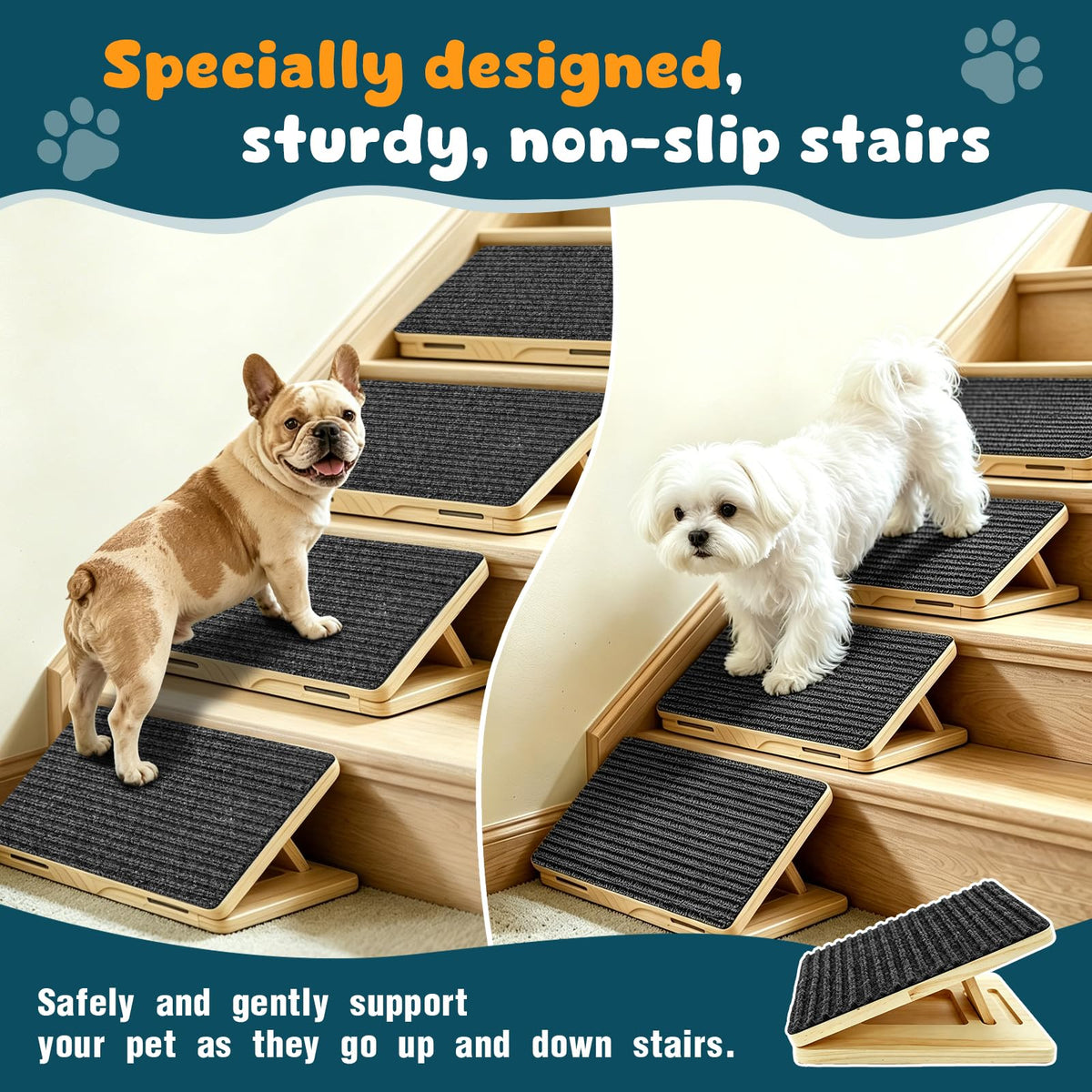 6 Pack Small Dog Ramp for Stairs (Gray / 6)