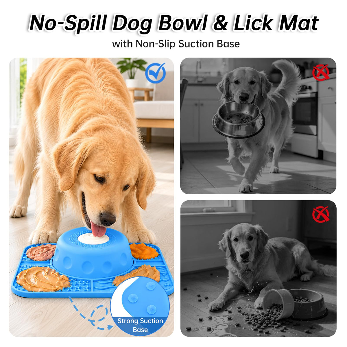Slow Feeder Dog Bowls & Lick Mat for Dogs