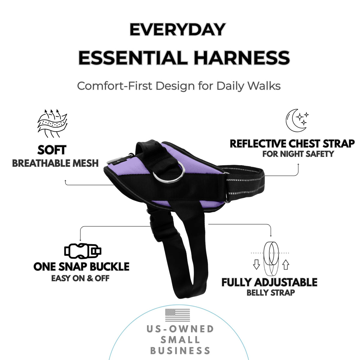 Essential Dog Harness (Icy Lilac / S)