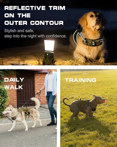 Dog Harness Tactical No Pull for Small Sized Dog with Handle (Desert Camo / S(Neck:16-22",Chest:20-28"),18-35 lbs)