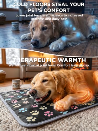 Pet Heating Pad for Cats & Dogs (40 X 28in / 1 pack black)