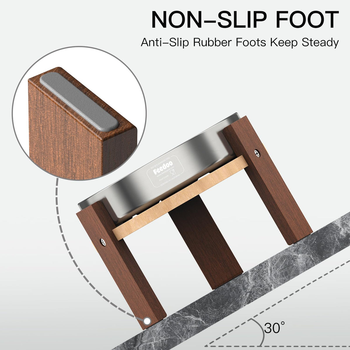 Elevated Dog Bowl Stand (8" Height 4-Cup Slow Feeder)