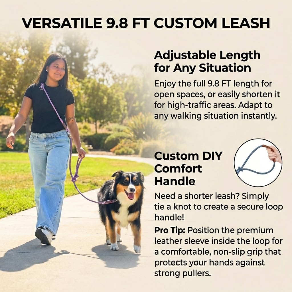 Hands Free Multifunctional Dog Leash for 1 or 2 Dogs (Winery Red)