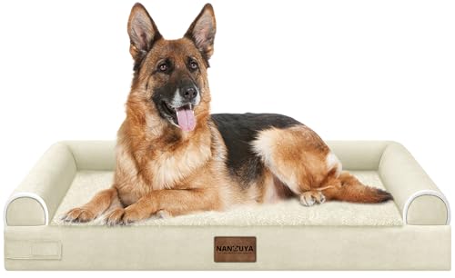 Orthopedic Dog Bed for Jumbo Dogs (Beige / 48.0"L x 33.0"W x 6.5"Th)