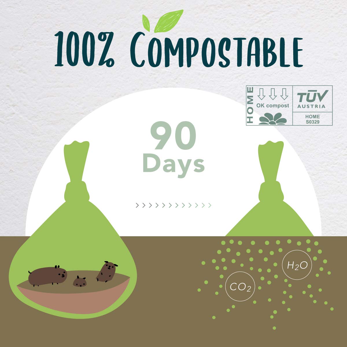 60 Count Compostable Dog Poop Bags (1 Count (Pack of 60))