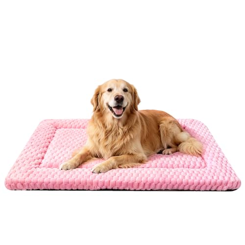 Dog Bed Mat Soft & Comfortable Dog Kennel Pad for Crate (XL(42"*28"*1.5") / Pink-1pc)