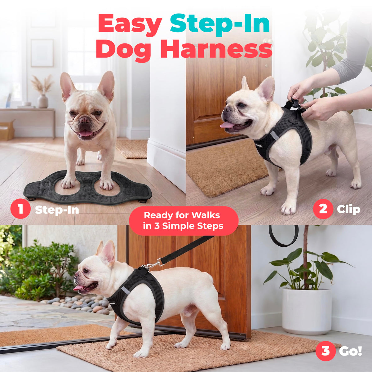 Voyager Step in Air Dog Vest Harness (Black / XL (Chest: 20.5 - 23"))