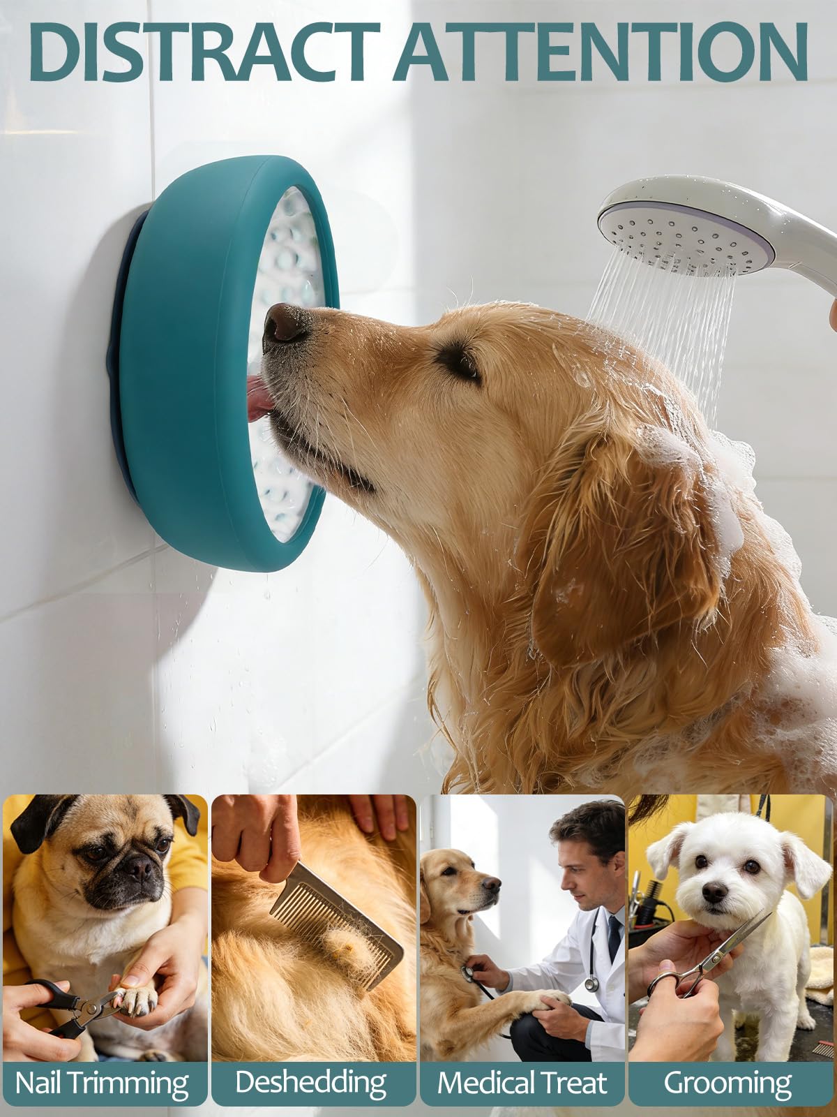 Dog Lick Bowl for Large Dogs (Teal / Large)