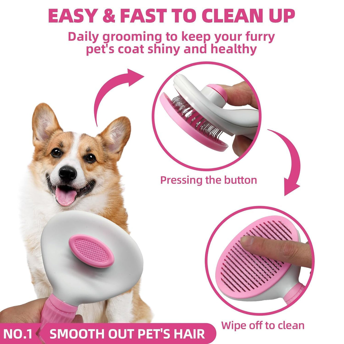 Bath Grooming Kit for Pets (6-Bath-Pink)