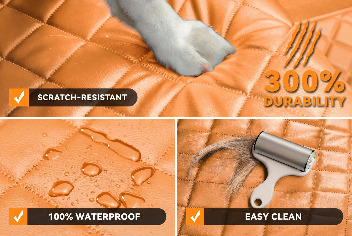 Dog Car Seat Cover for Back Seat (Tan / Standard Back Seat Cover)