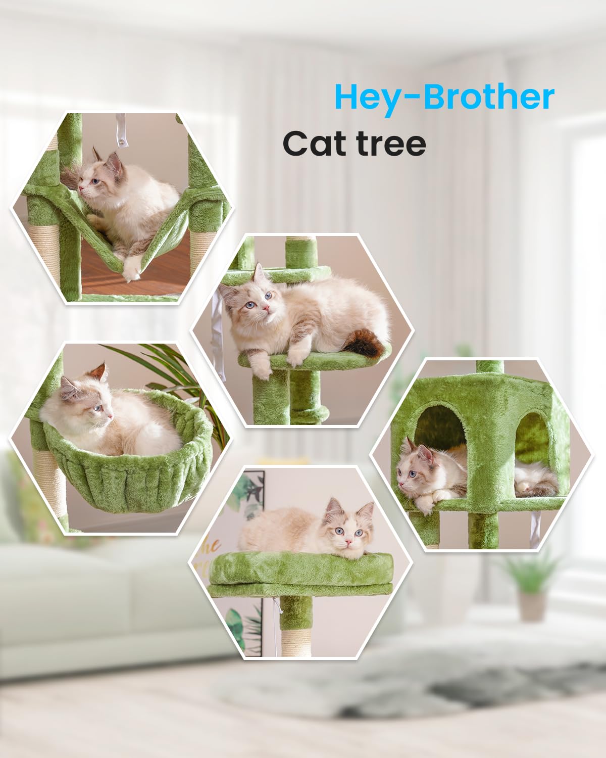 Cat Tree Multi (Green / 60.6 Inches)