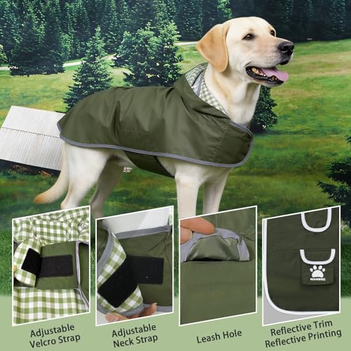 Waterproof Dog Raincoat Reversible (Forest Green / X-Small(4-9lb))