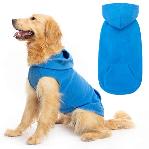 Fleece Dog Hoodie with Pouch (XX-Large / Blue)