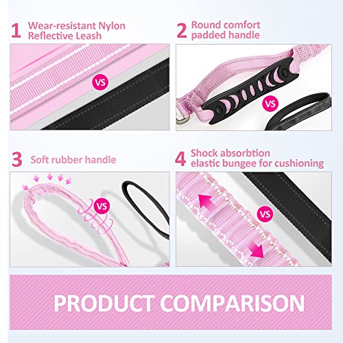 Dog Leash Multifunctional for Medium & Large Dogs (Pink)