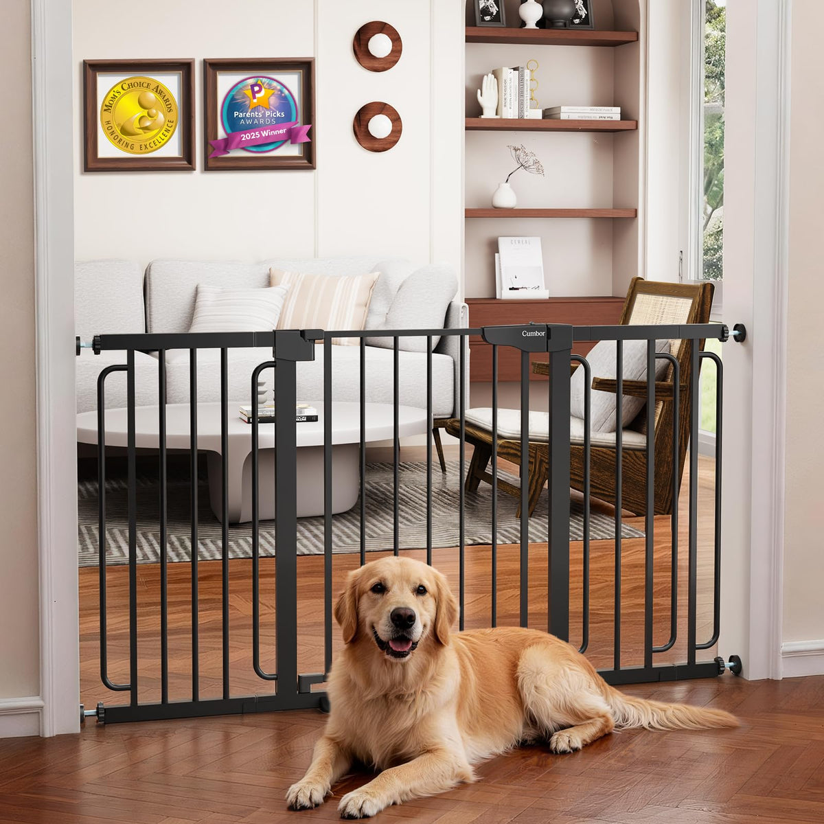 30.4 56.8" Extra Wide Baby Gate (Black / 30.4"-56.8" W x 30.5" H)