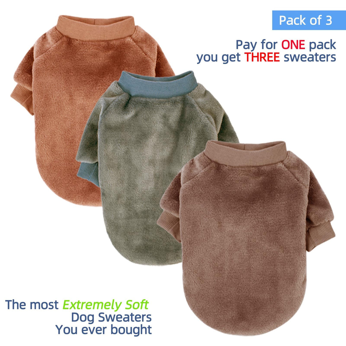 Dog Sweater 3 (Camel,Khaki,Olive / X-Small)
