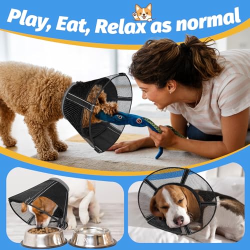 Dog Cone Collar Soft to Stop Licking Surgery Recovery Alternative (Black / XL(Depth: 10.8in, Girth: 16.0-19.5in))