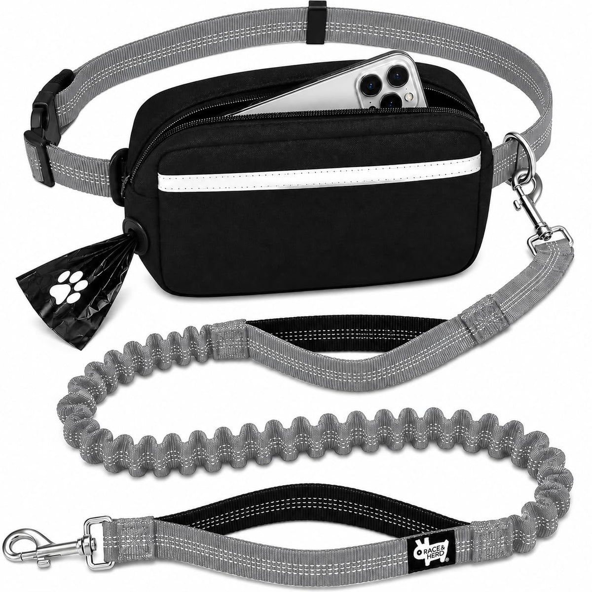 Dog Running Leash Hands Free (Silver)