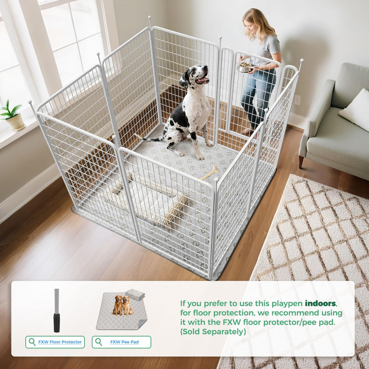 Rollick Dog Playpen (White / 50"H)