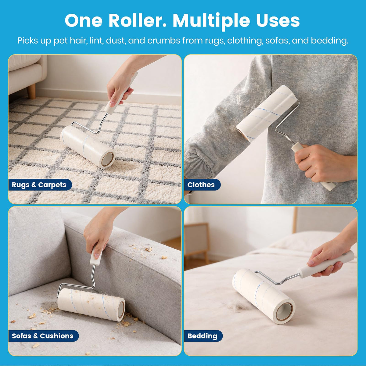 Extra Sticky Large Surface Lint Roller for Pet Hair