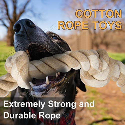 Dog Rope Toys for Aggressive Chewers (White-5 knots / Large)