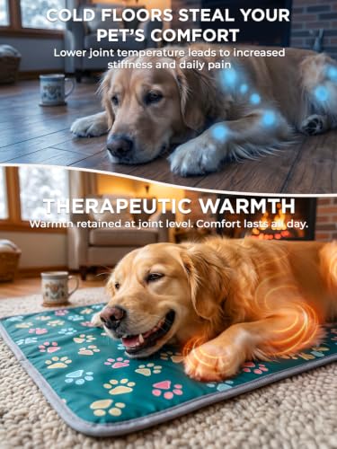 Pet Heating Pad for Cats & Dogs (round 12in / 1 pack green)